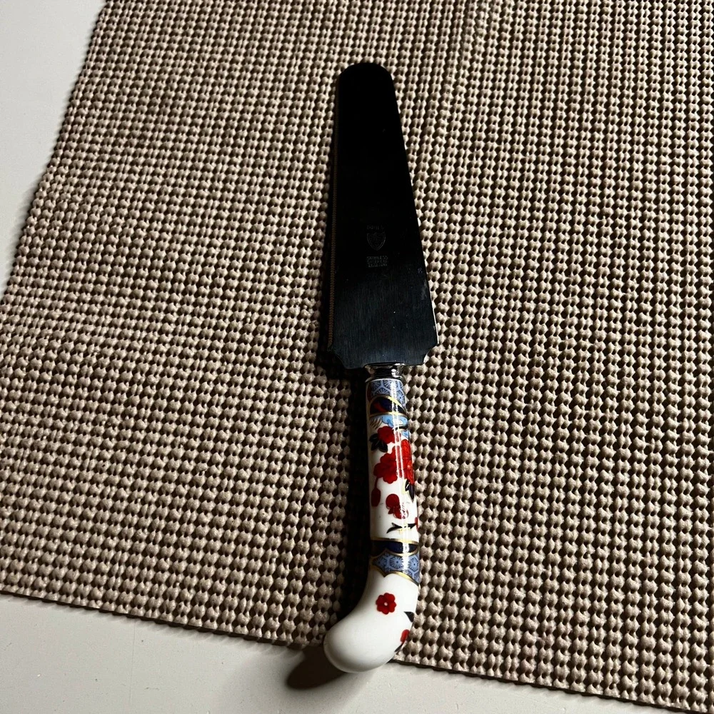 Prill‎ Sheffield England Cake Pie Server Imari Floral Porcelain Handle Stainless